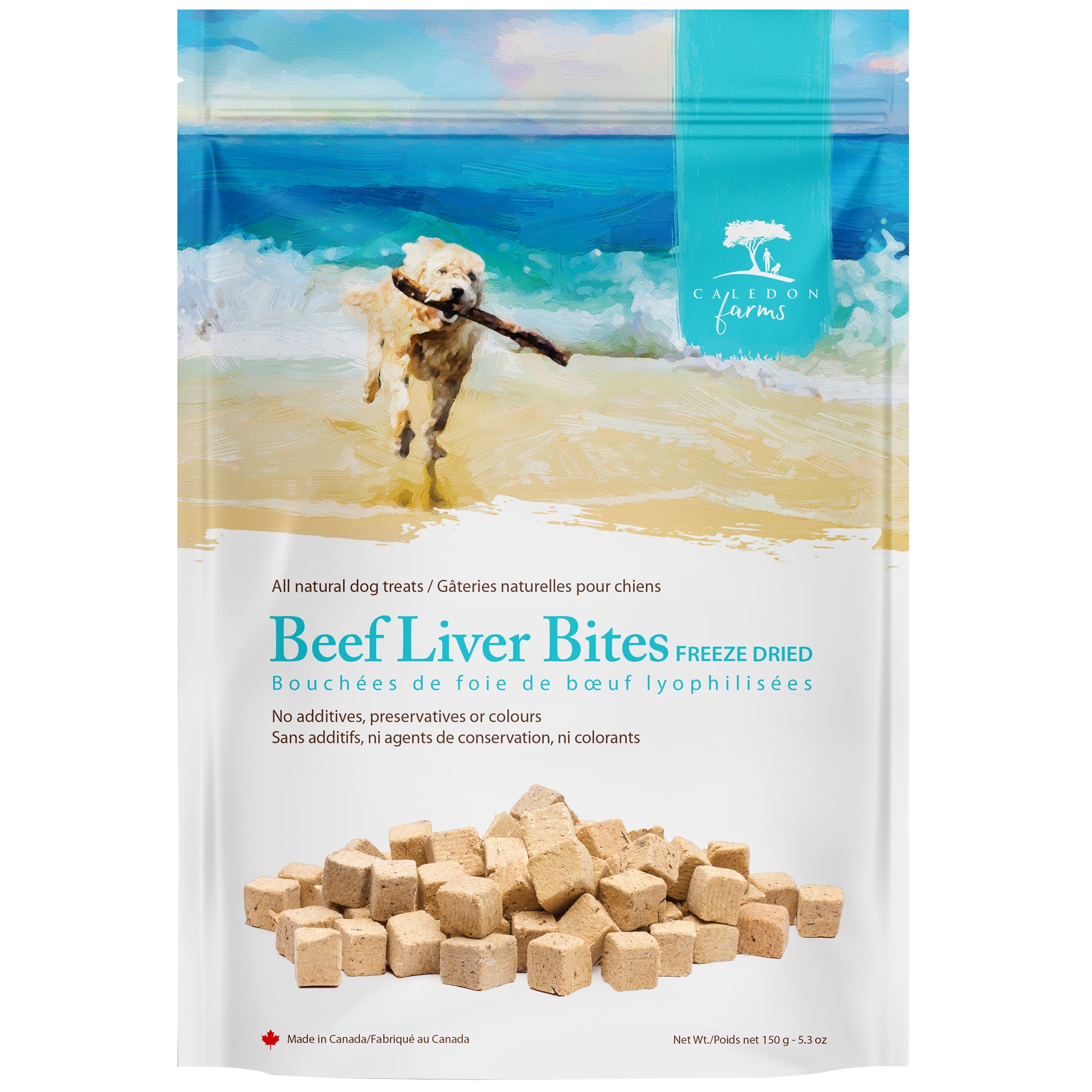 Freeze Dried Beef Liver Bites Single Ingredient Dog Treats Caledon Farms Canada